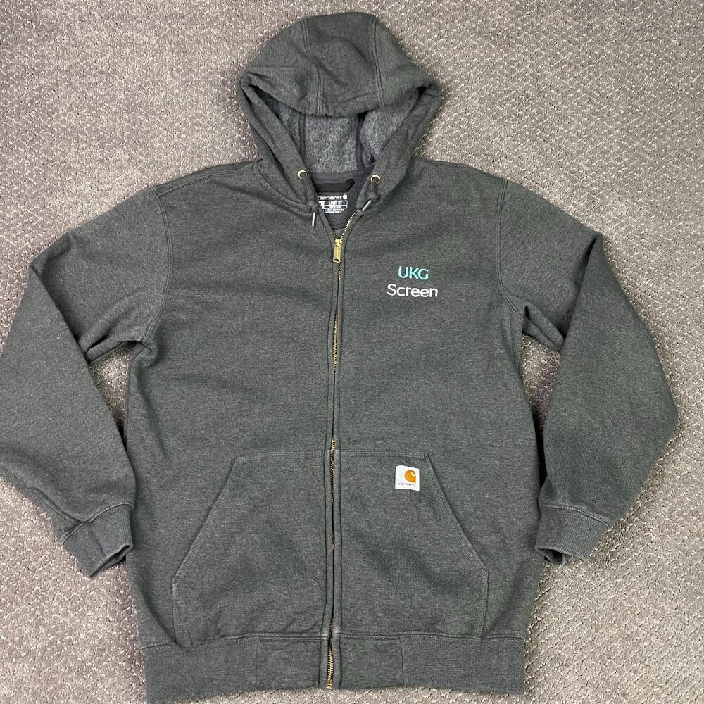 Carhartt Hoodie Men's Medium Gray Loose Fit Full Zip Midweight K122 026